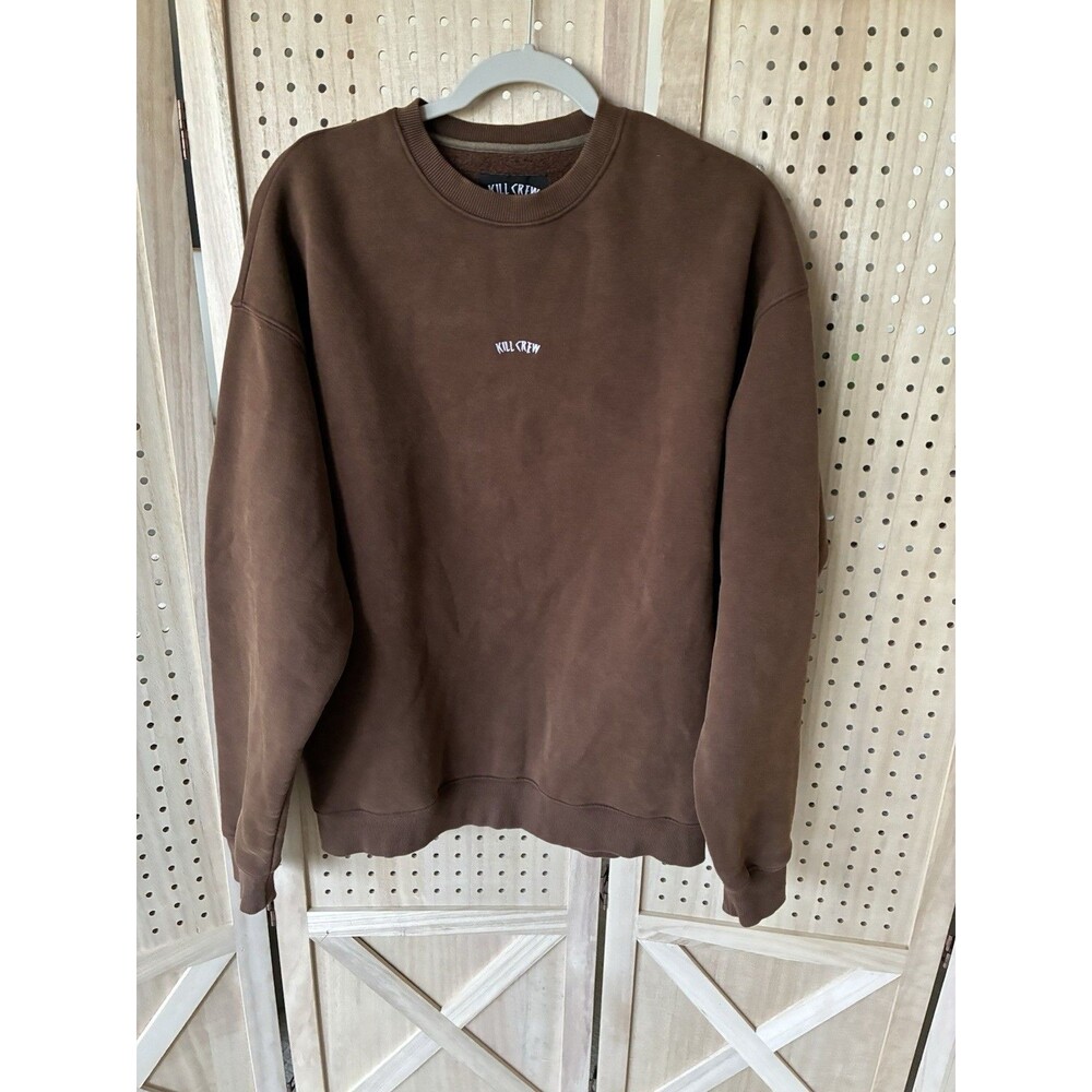 KILL CREW OVERSIZED LUX "SIMPLE" CREW NECK - Brown Unisex Size M